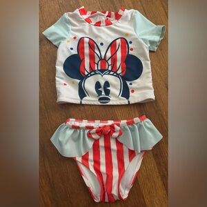 Minnie Mouse 2- Piece Swimsuit ~ Size 12-18 Months ~